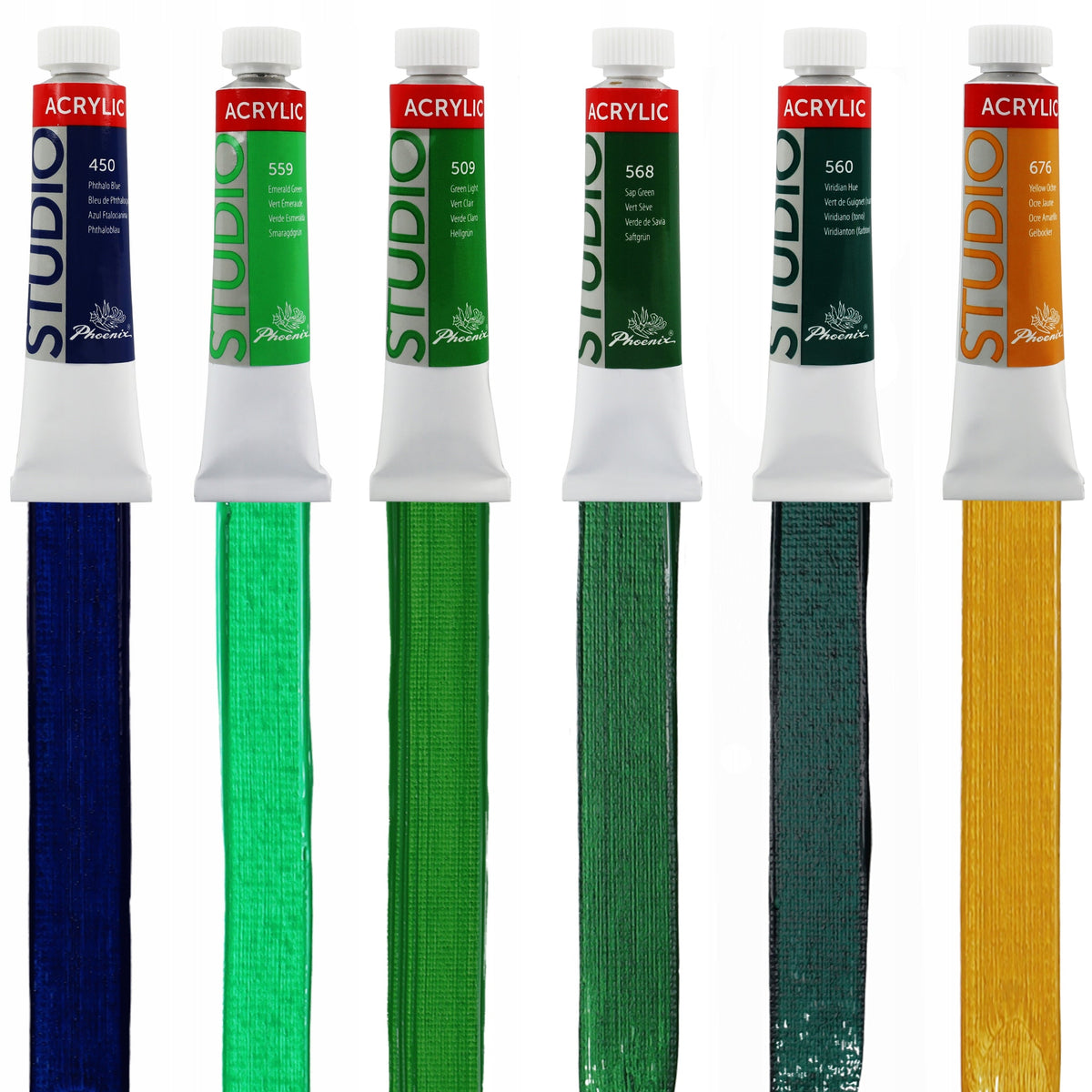 Phoenix Studio – set akrilnih boja 24 x 12 ml, 12 četkica i drvena paleta