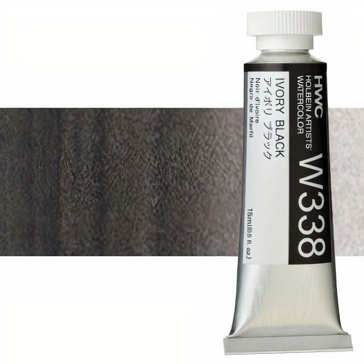 Profesionalne akvarel boje Holbein Artists 15 ml | nijanse bele i crne - slonova kost crna