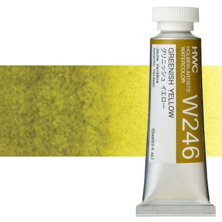 Profesionalne akvarel boje Holbein Artists 15 ml | nijanse zelene - zelenkasto žuta
