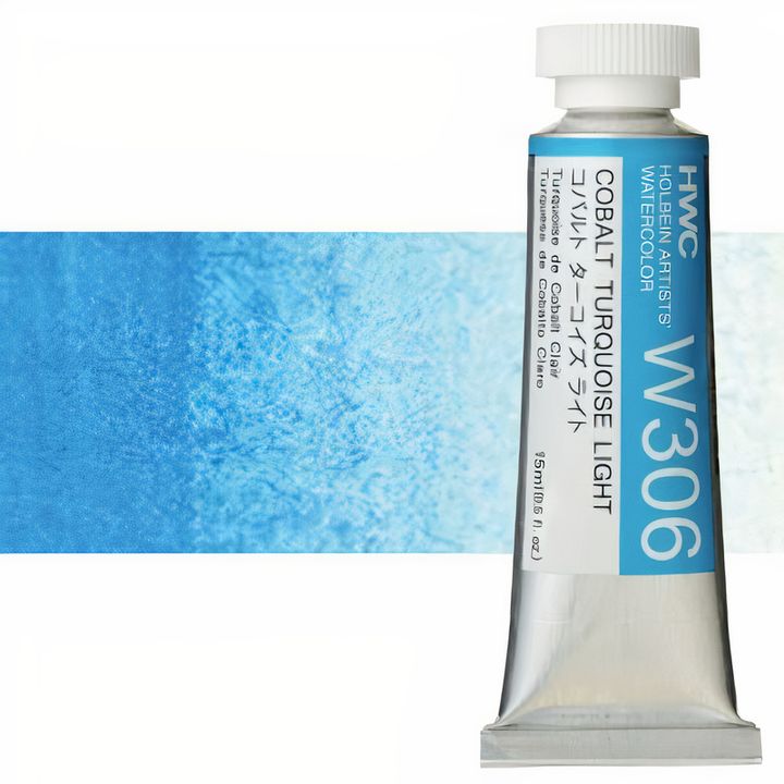 Profesionalne akvarel boje Holbein Artists 15 ml – svetla kobalt tirkizna