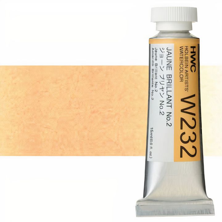 Profesionalne akvarel boje Holbein Artists 15 ml | žute nijanse - brilijant žuta br. 2
