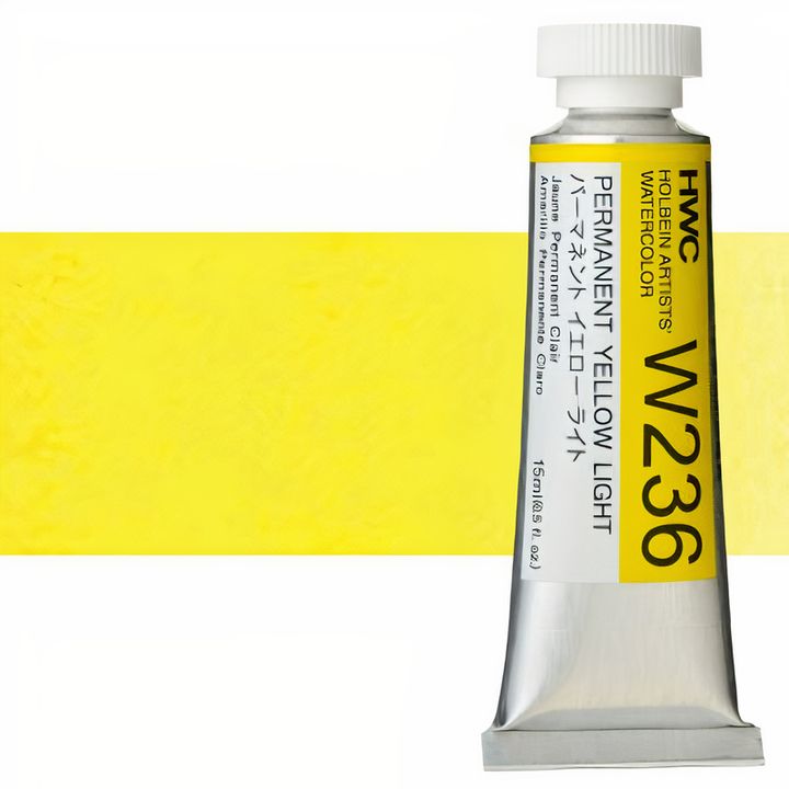 Profesionalne akvarel boje Holbein Artists 15 ml | žute nijanse - trajna svetložuta