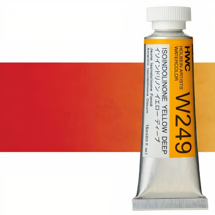 Profesionalne akvarel boje Holbein Artists 15 ml | žute nijanse - izoindolinon tamnožuta