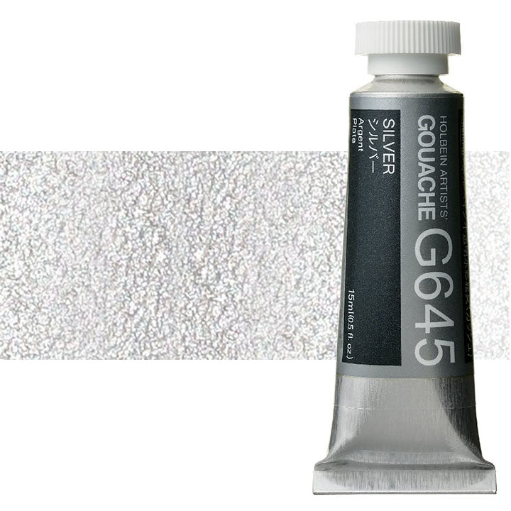 Profesionalne gvaš boje Holbein Artists 15 ml | metalik nijanse - srebrna