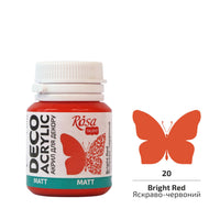 Akril za dekoraciju, MATT, 20 ml, ROSA TALENT – Bright Red mat