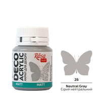 Akril za dekoraciju, MATT, 20 ml, ROSA TALENT – Neutral Gray mat