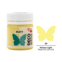 Akril za dekoraciju, MATT, 20 ml, ROSA TALENT – Yellow Light mat