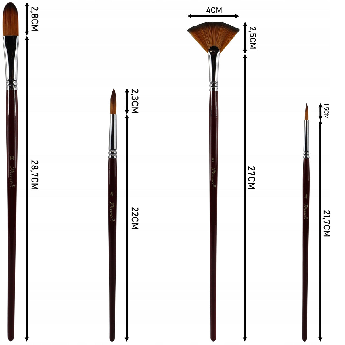 Set četkica Phoenix - 8-delni set