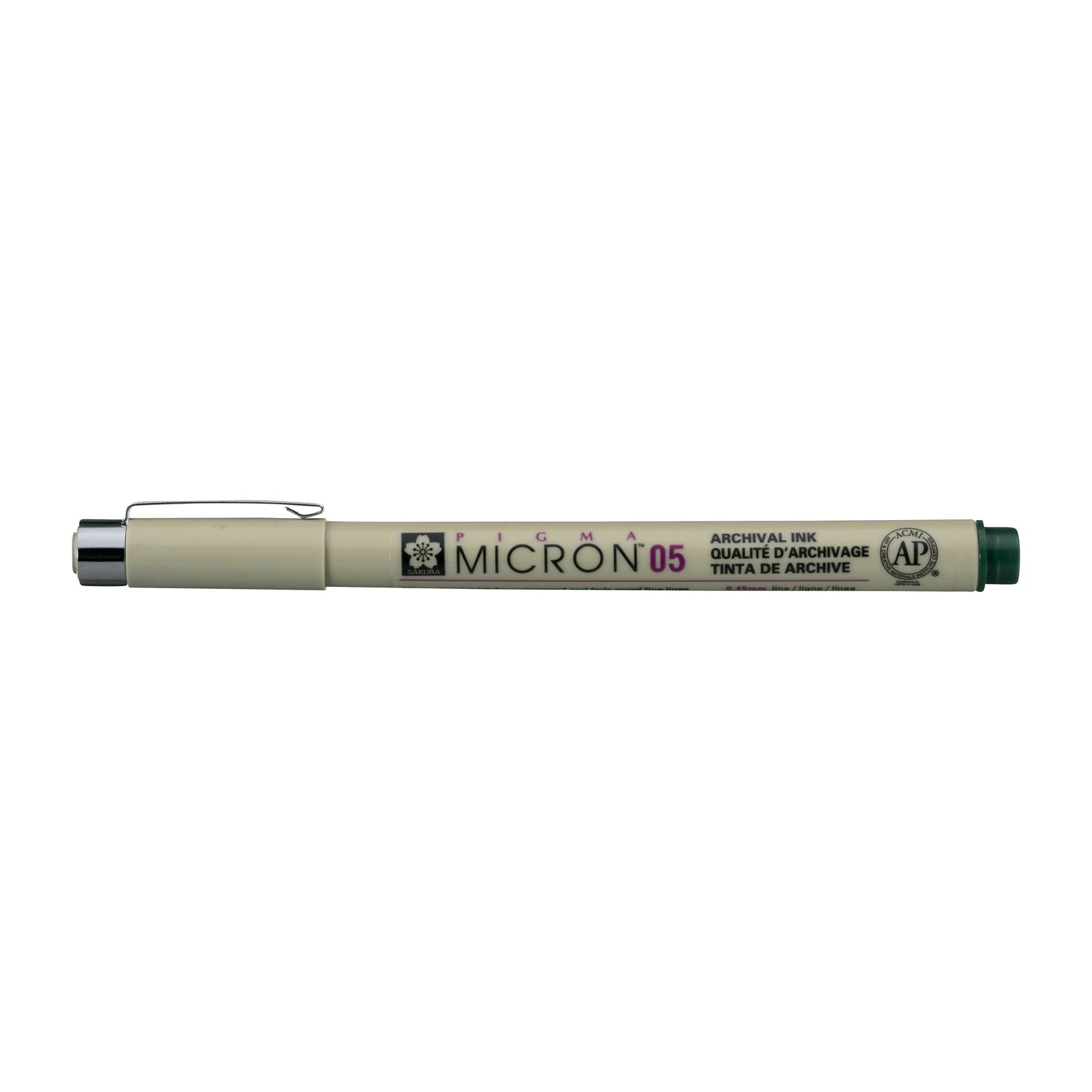 Sakura Pigma Micron 05 fineliner 0,45 mm – set od 6 boja – Lovačko zelena
