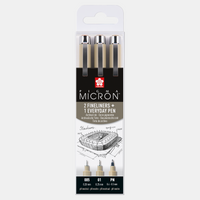 Set tehničkih pera SAKURA Pigma Micron Arhitektura 3 kom - 005, 01, PN Black