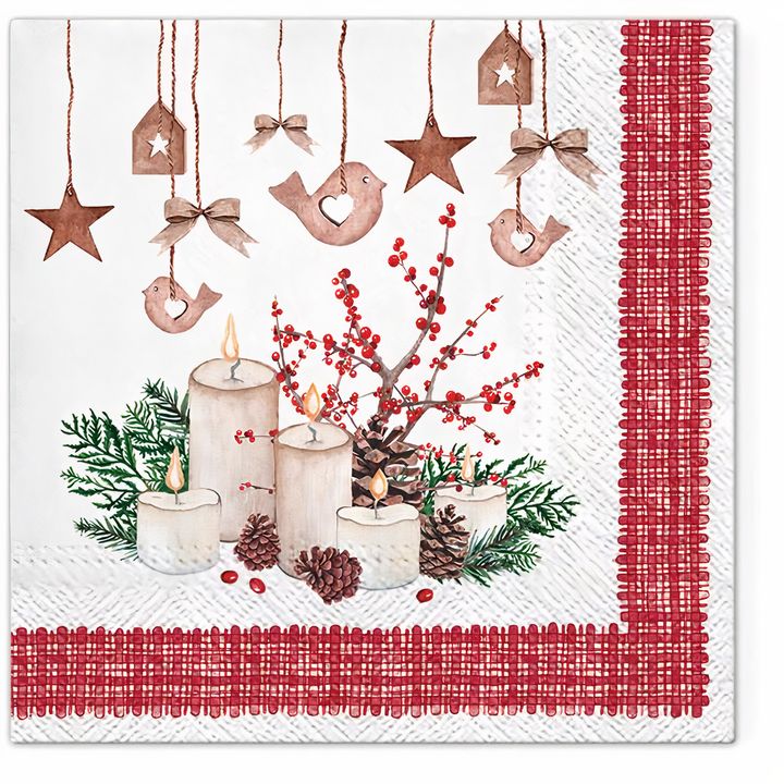 Salvete za dekupaž Adventne sveće - 1 kom.