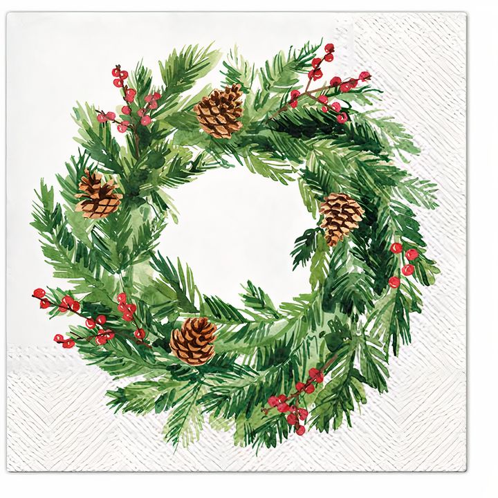 Salvete za dekupaž Adventni venac od šišarki - 1 kom.