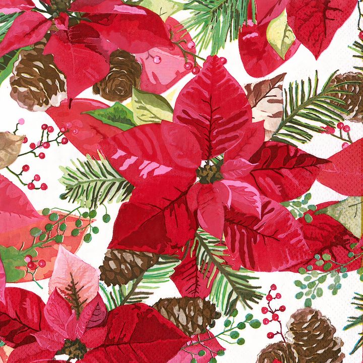 Salvete za dekupaž Božićna zvezda i šišarke - 1 kom. | Artmie