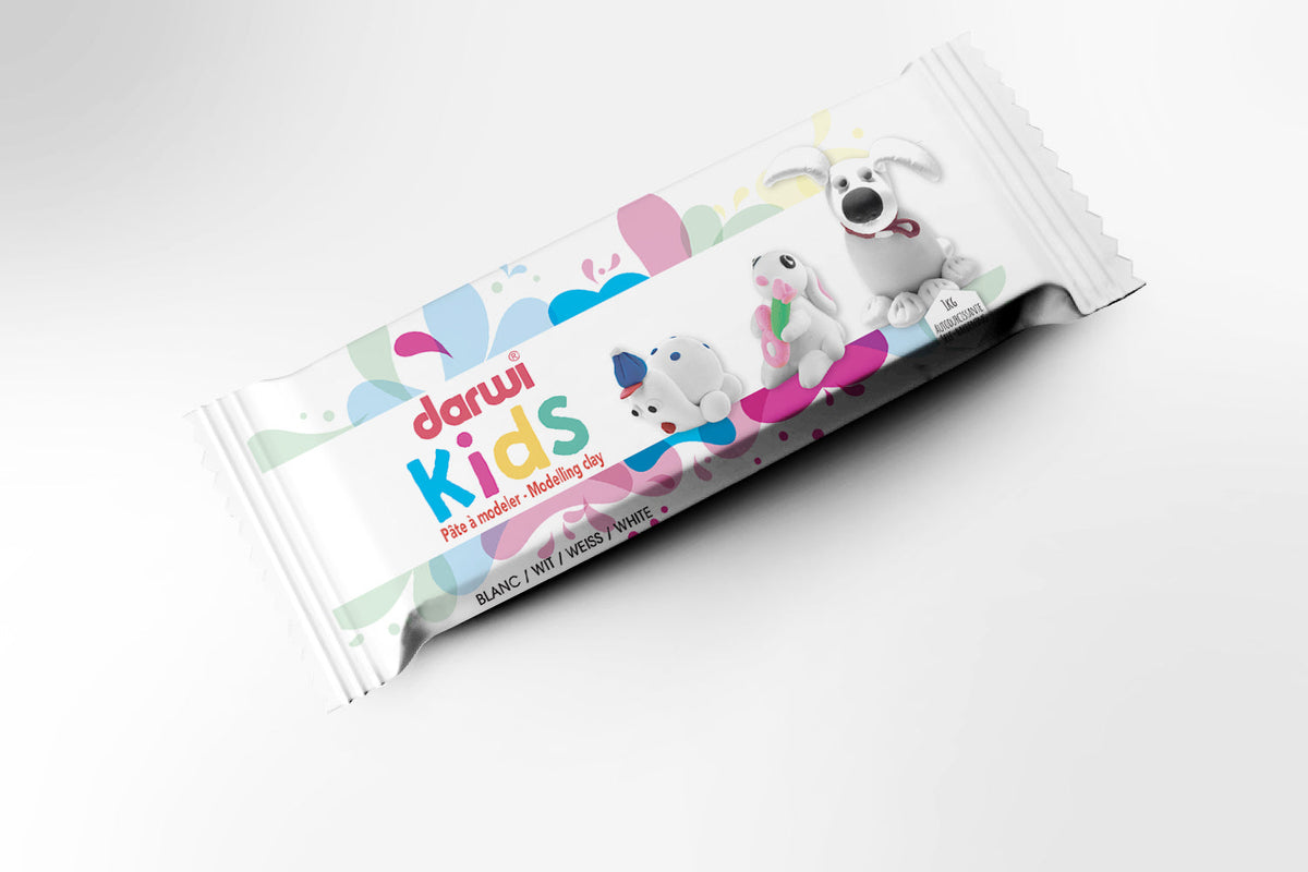 Samoočvršćavajuća masa za modelovanje DARWI Kids 1000 g bela