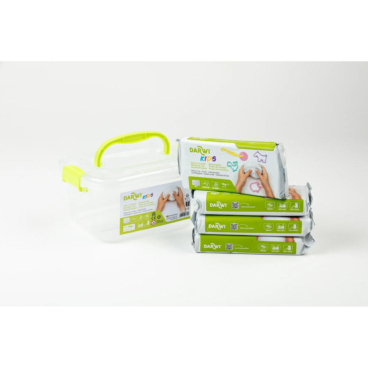 Samoošćavajuća masa za modelovanje DARWI Kids bela 4 x 1000 g