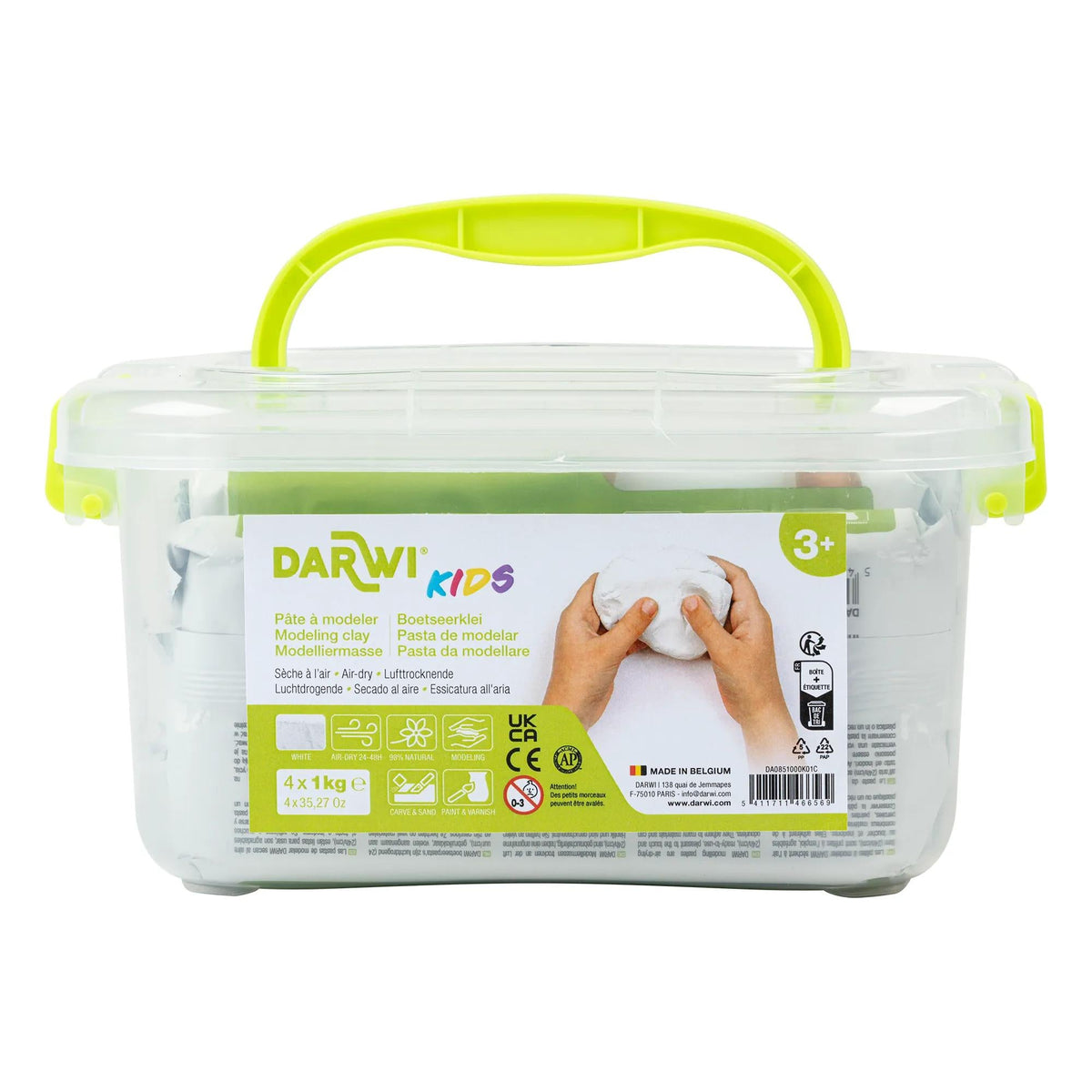 Samoošćavajuća masa za modelovanje DARWI Kids bela 4 x 1000 g