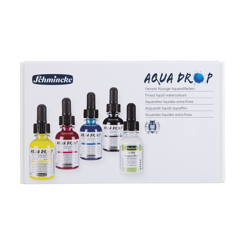 Schmincke AQUA DROP set u kartonskoj kutiji, 5 x 30 ml (primarne boje) + pokrivna bela