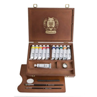 Drvena kutija sa uljanim bojama Schmincke NORMA Professional 11 x 35 ml + pribor