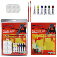Set 6 akrilnih boja Phoenix 6 x 12 ml sa blokom, četkama i paletom