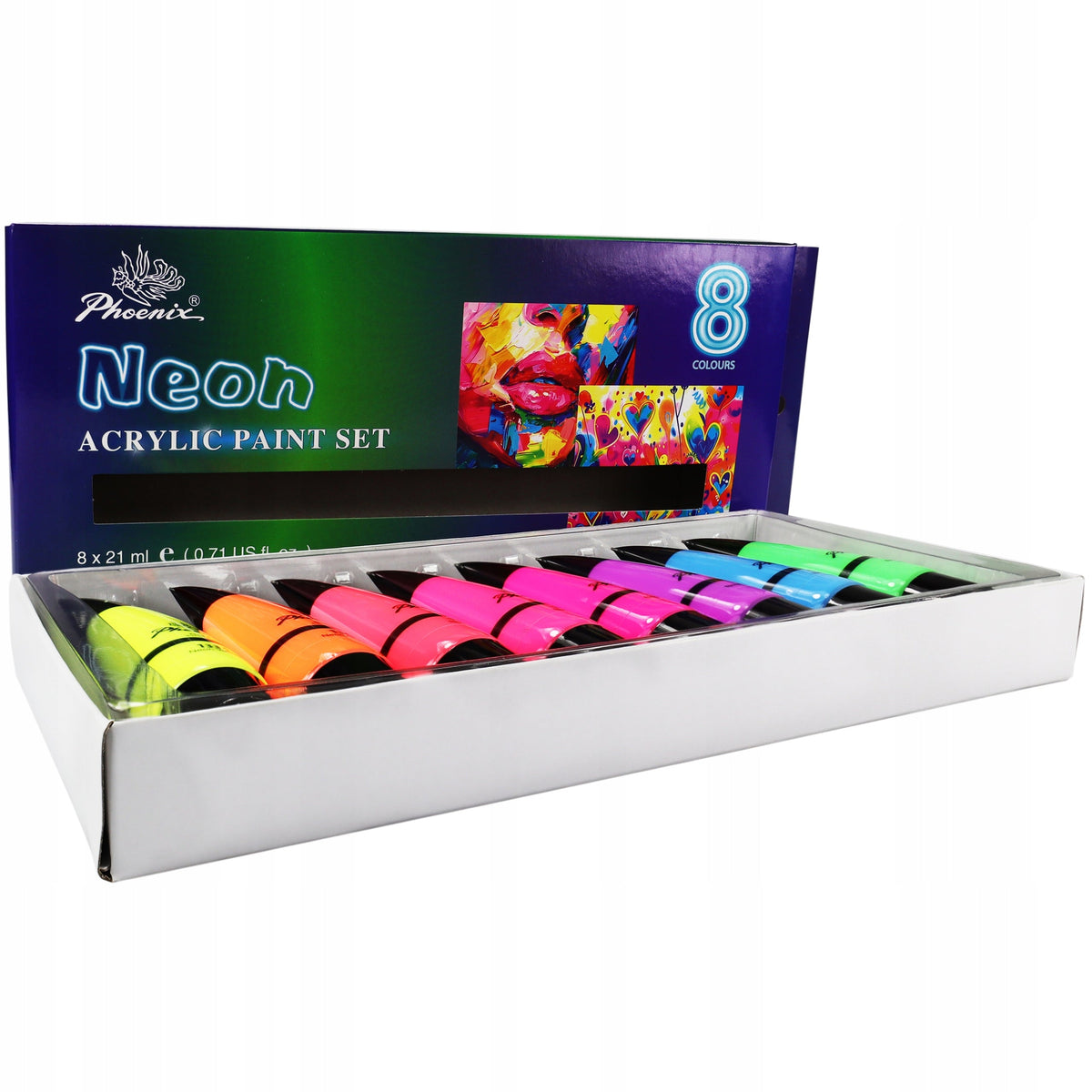 Set 8 akrilnih boja Phoenix neonske 8 x 21 ml