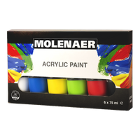 Set akrilnih boja Molenaer 6 x 75 ml - miks boja