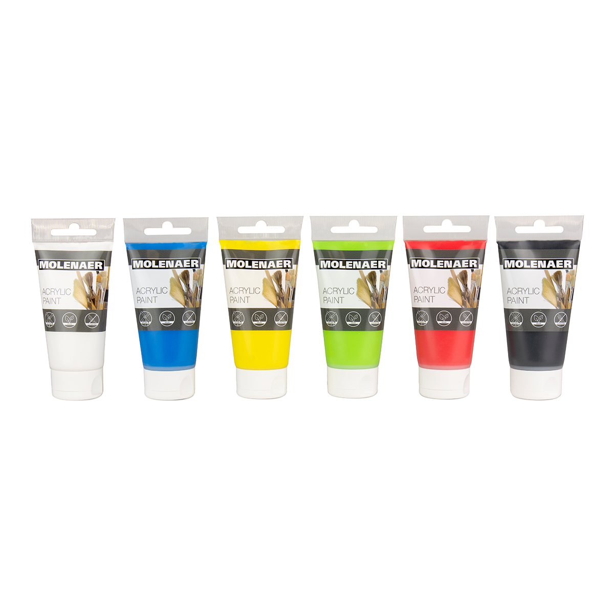 Set akrilnih boja Molenaer 6 x 75 ml - miks boja