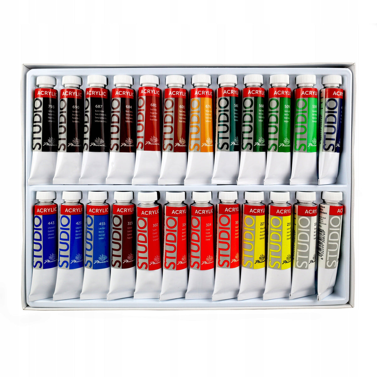 Set akrilnih boja Phoenix, 12–24 x 12 ml