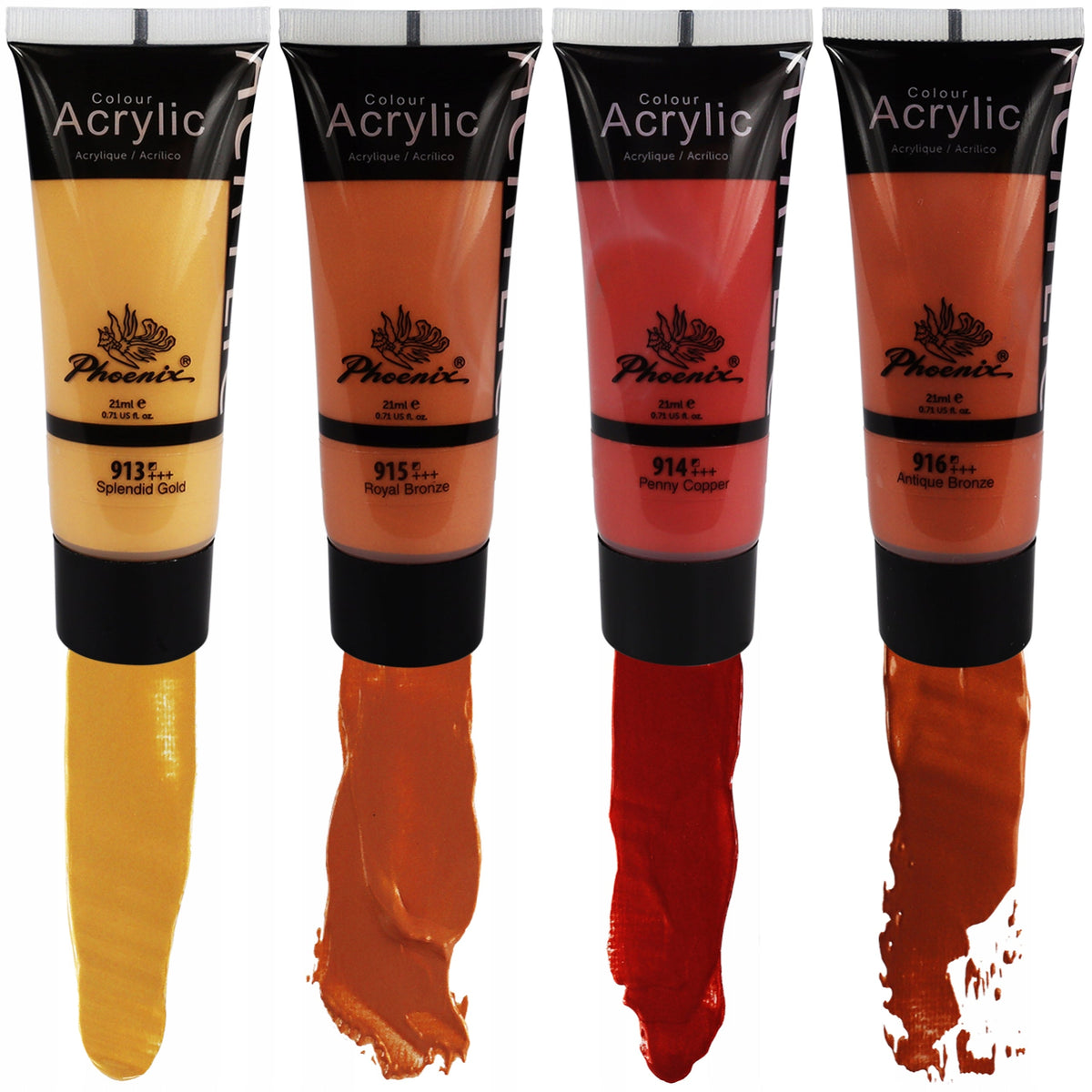 Set akrilnih boja Phoenix, metalik, 8 x 21 ml