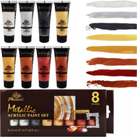 Set akrilnih boja Phoenix, metalik, 8 x 21 ml