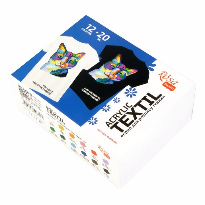 Set akrilnih boja za tkaninu CAT | ROSA TALENT | različiti setovi - 9 boja