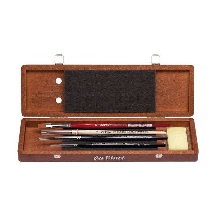Set akvarel četkica da Vinci u drvenoj kutiji