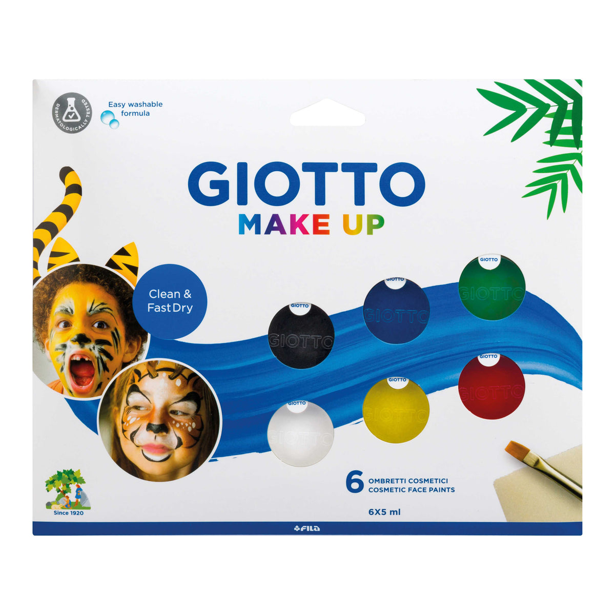 Set boja za lice GIOTTO Make Up 6 x 5 ml sa četkicom i sunđerom