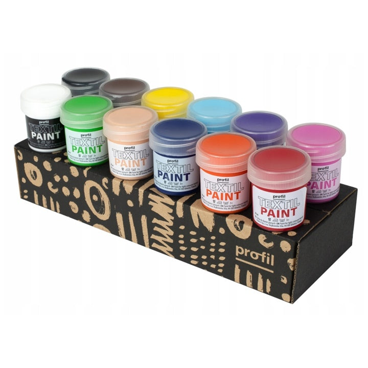 Set boja za svetle tkanine Profil - osnovne nijanse 12 x 25 ml | Artmie