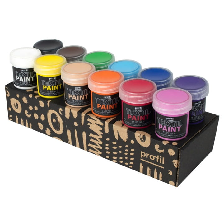 Set boja za tamne tkanine Profil - osnovne nijanse 12 x 25 ml | Artmie