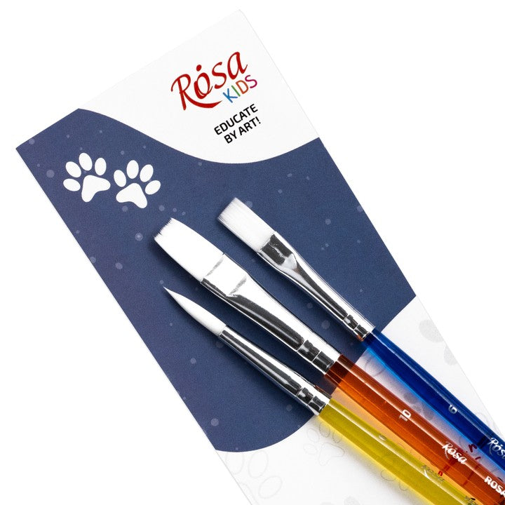 Set četkica ROSA Kids 3 kom. sintetičkih | okrugla br. 6, ravna br. 6, 10 — slika 2