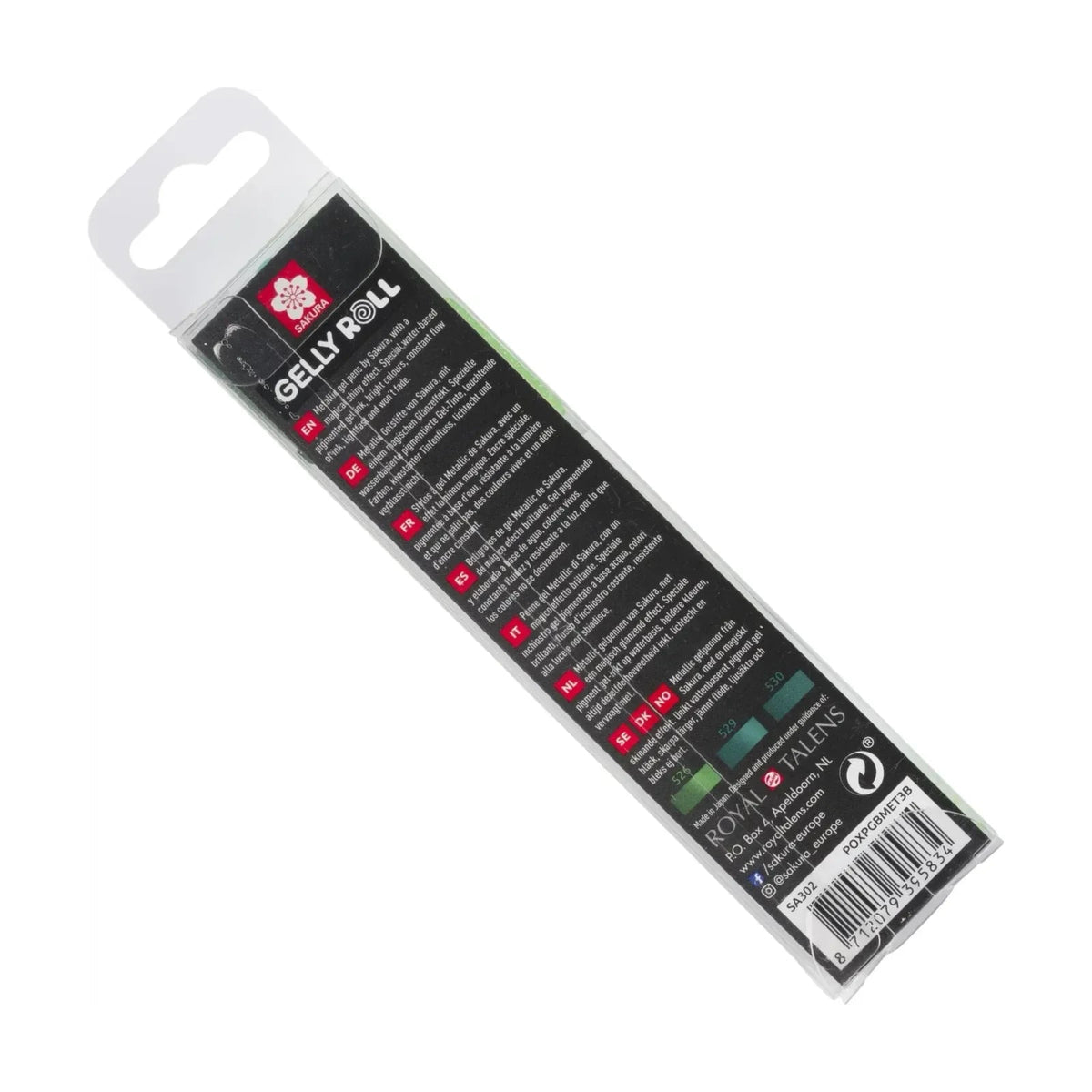 Set gel olovaka SAKURA Gelly - 3-delni (providna, crna, bela)