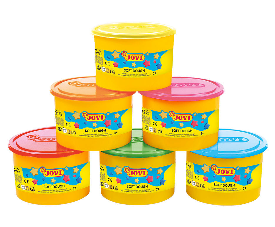 Set gline za modeliranje JOVI Soft Dough neonske boje 6 x 460 g