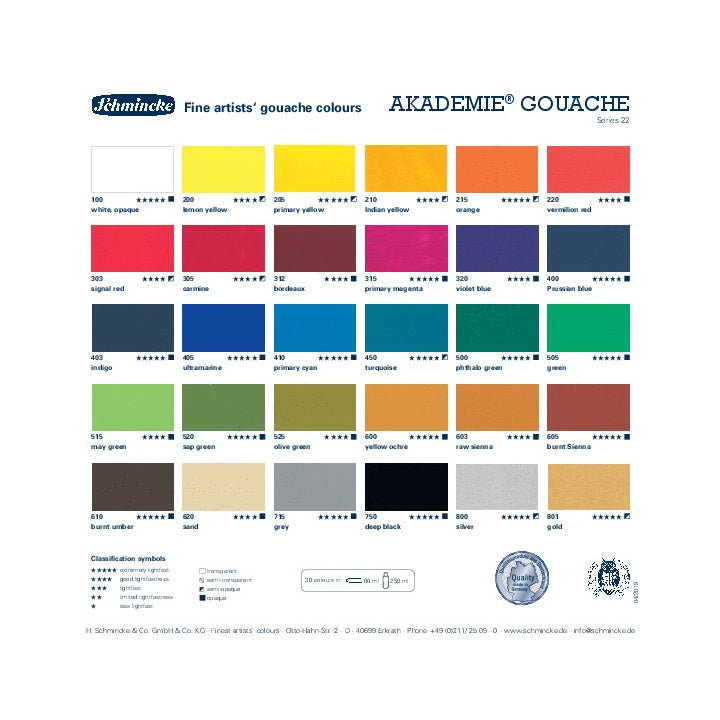 Set gvaš boja Schmincke AKADEMIE 10 x 60 ml | Artmie