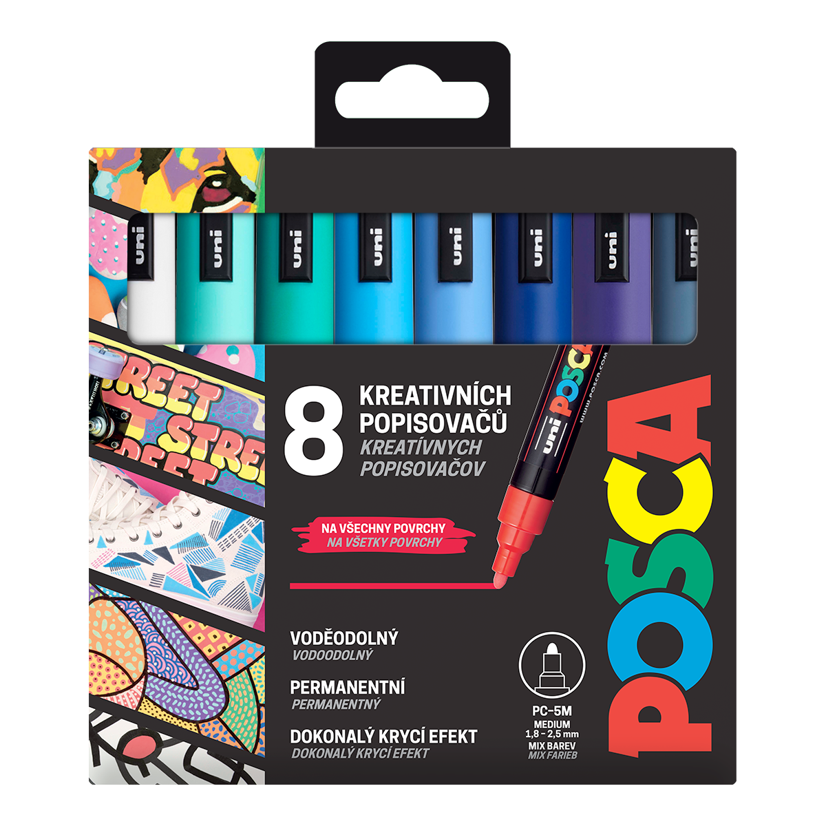 Set markera Posca PC-5M OCEAN, 1,8 – 2,5 mm – 8 kom