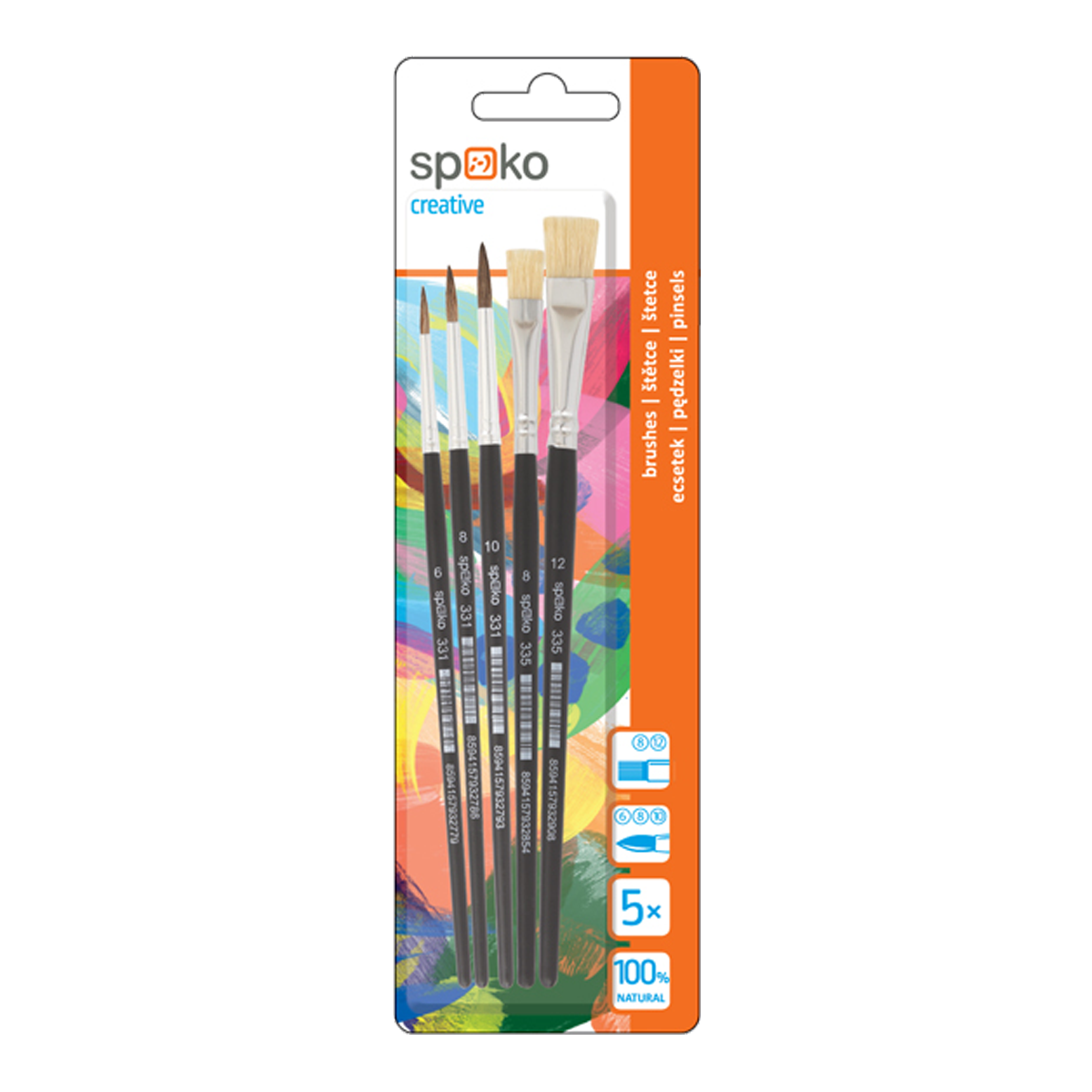 Set školskih četkica Spoko S0339, 5 kom