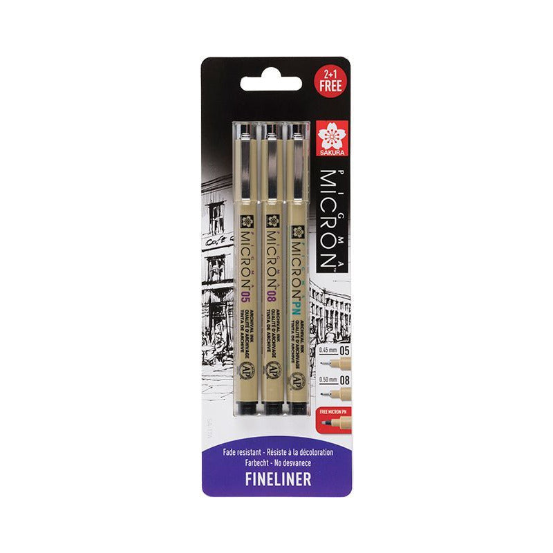 Set tehničkih olovaka Sakura Pigma Micron - 3 kom