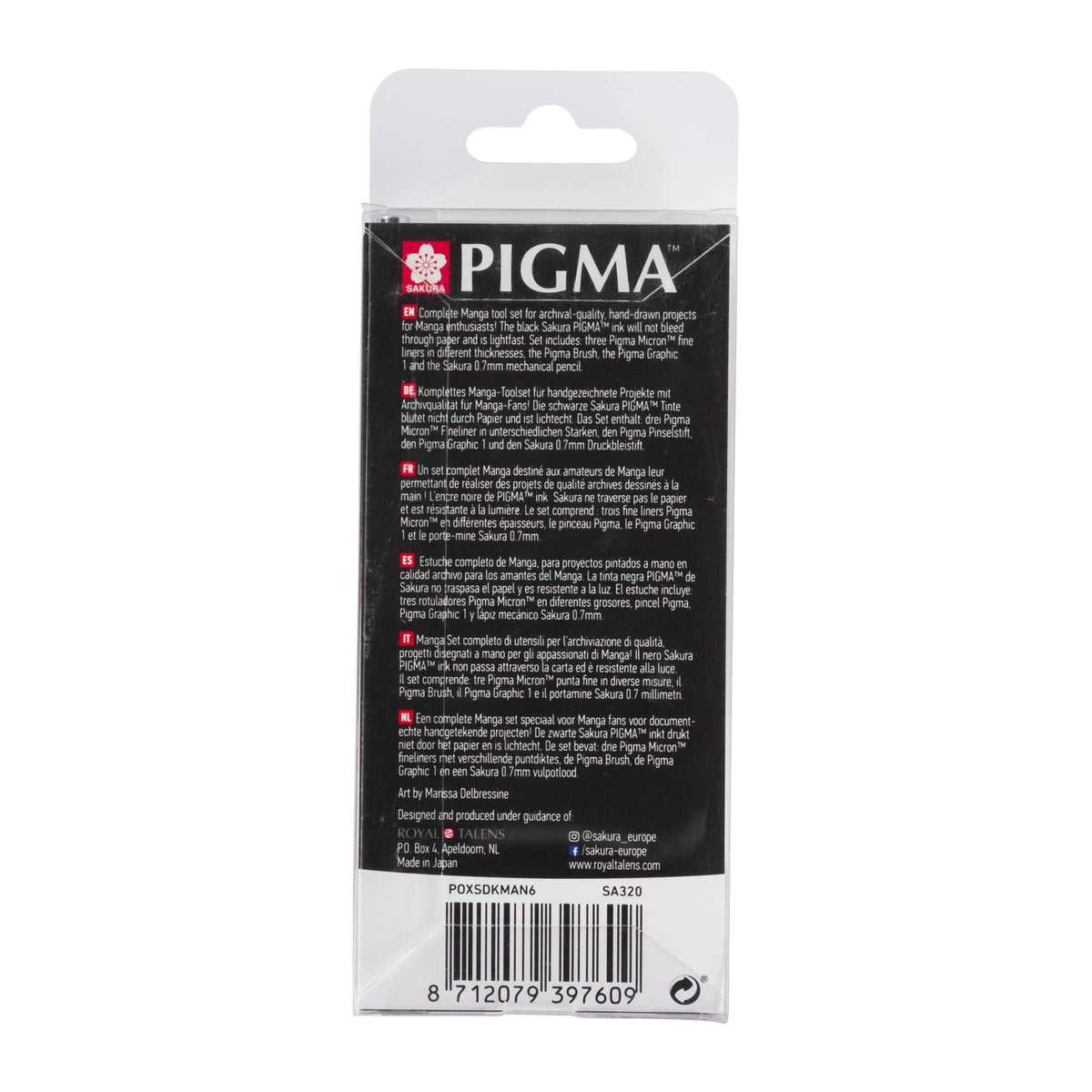 Set tehničkih pera Sakura Pigma Micron Manga 6 kom crna