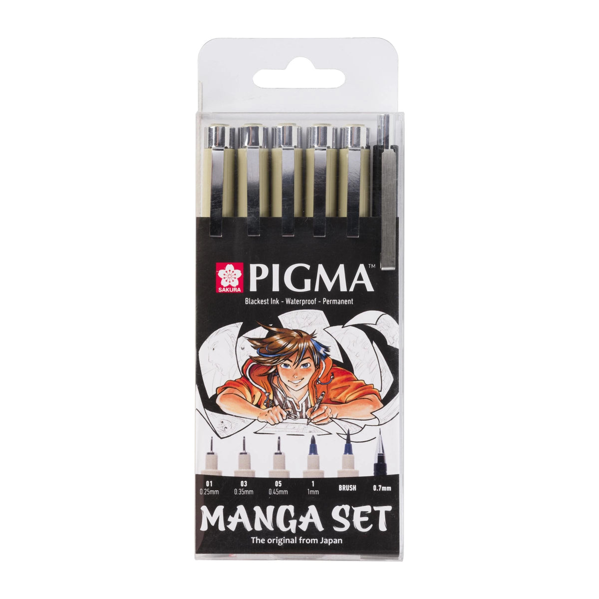Set tehničkih pera Sakura Pigma Micron Manga 6 kom crna