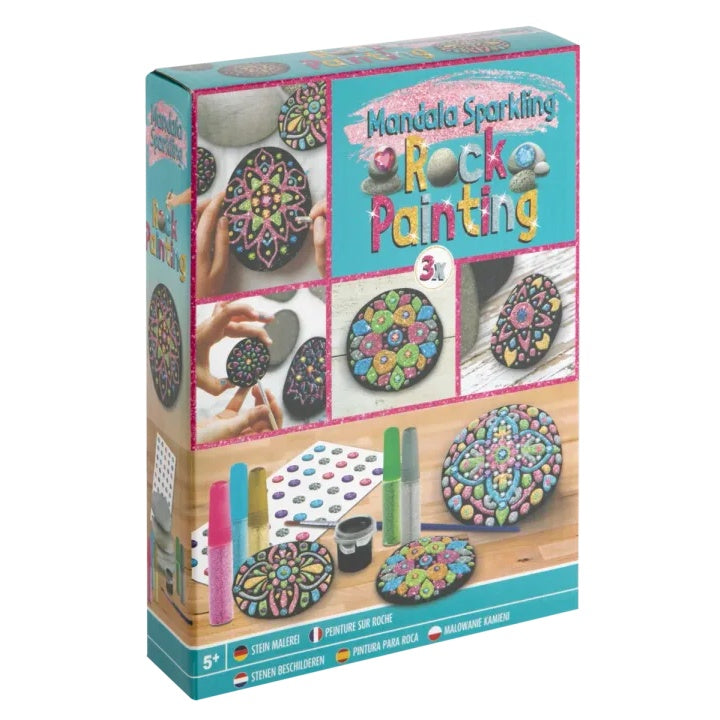 Set za slikanje mandala - 3 kamena i svetlucave boje | artmie.rs