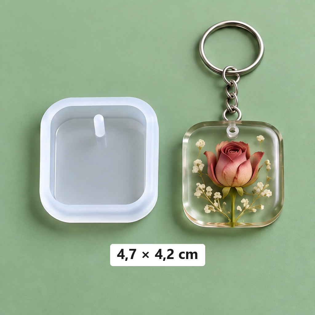 kvadratni kalup 4,7 × 4,2 cm + 3 alke za ključeve