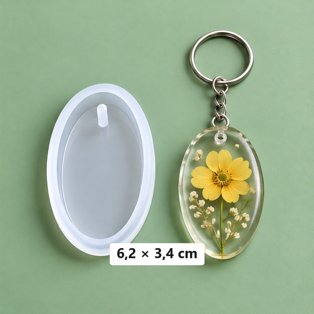 ovalni kalup 6,2 × 3,4 cm + 3 alke za ključeve