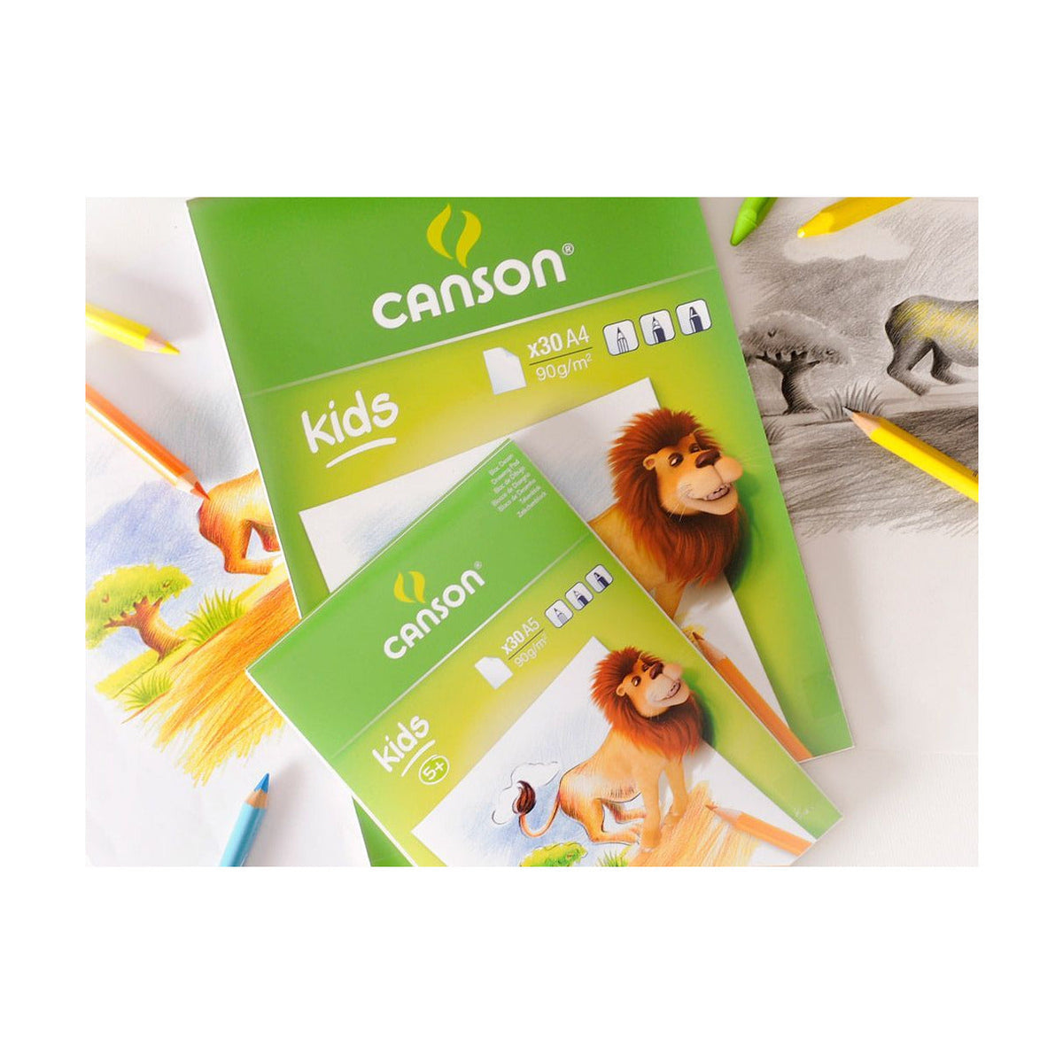Skicovací blok CANSON Kids 90 g/m² – 30 listov, formati A5 – A4