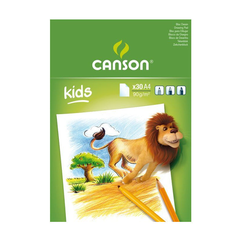 Skicovací blok CANSON Kids 90 g/m² – 30 listov, formati A5 – A4
