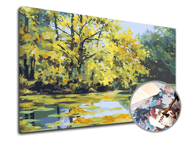 Slikanje po brojevima PREMIUM GOLD - Jezero | Artmie