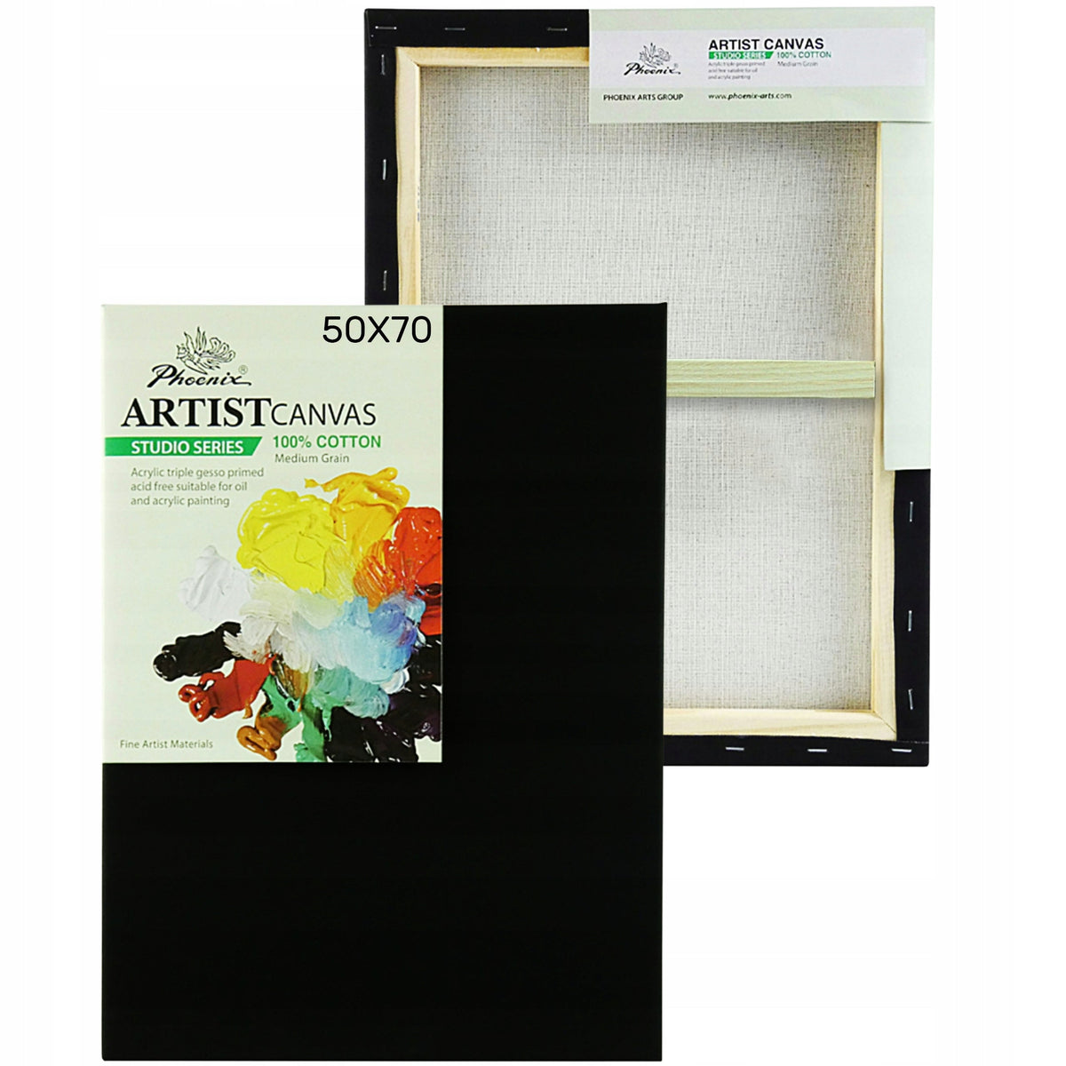 Slikarsko platno na ramu Phoenix, crno, 260 g/m², 20 x 30 do 50 x 70 cm